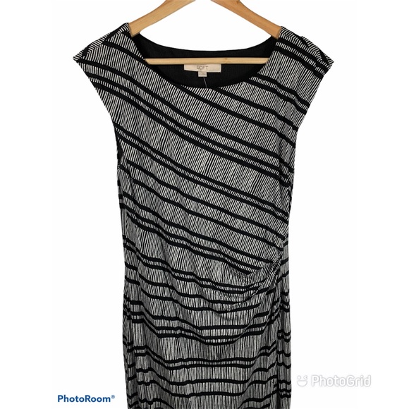 NWT LOFT White and Black Midi Dress Sz M $69.50! - Picture 3 of 7